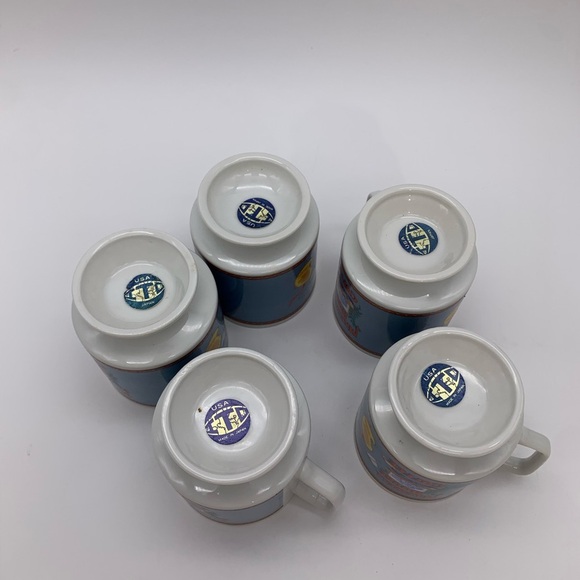 Vtg. Retro HTF 6pcs MAXWELL HOUSE 7 Oz Coffee Cups With Original Metal Holder - Picture 10 of 12